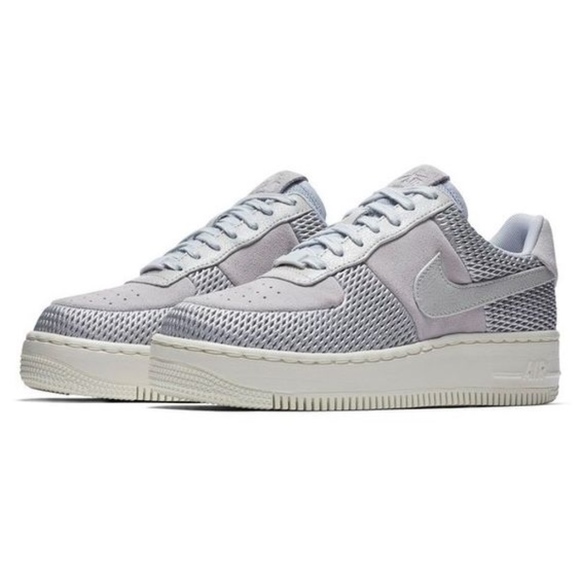Size 9.5 Nike Air Force 1 Upstep Blue Silver Shoes Size 9.5 Nike Air Force 1 Upstep Blue Silver Shoes